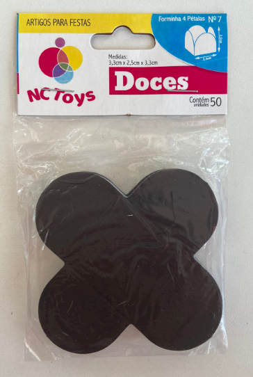 2536 - FORMA 4 PETALAS PRETO C/50un - NC TOYS