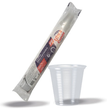 3840 - COPO PP 150ml ESTRIADO TRANSPARENTE C/ 100un - ULTRACOPOS