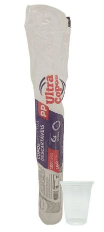 3838 - COPO PP 180ml ESTRIADO TRANSPARENTE C/ 100un - ULTRACOPOS