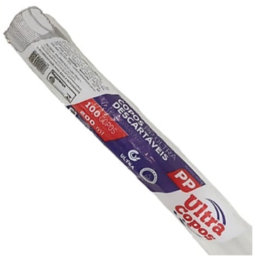 3839 - COPO PP 200ml ESTRIADO PP TRANSPARENTE C/ 100un - ULTRACOPOS
