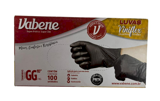 2803 - LUVA VINIFLEX GG PRETA C/100un - VABENE