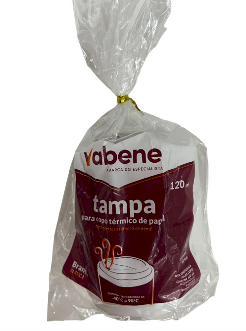 4207 - TAMPA BRANCA P/ COPO PAPEL 120ml C/25un - VABENE