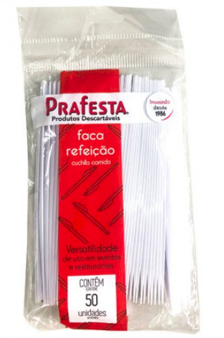 4246 - FACA REFEICAO PREMIUM BRANCA C/50un - PRAFESTA