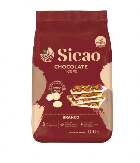 4250 - CHOCOLATE GOTAS BRANCO NOBRE 1,01kg - SICAO