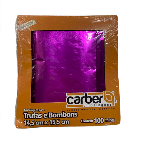 988 - EMBALAGEM TRUFA LISO PINK 14,5x15,5cm C/100un - PC/CROMUS