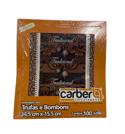4261 - EMBALAGEM TRUFA TRADICIONAL 14,5x15,5cm C/100un - PC/CROMUS