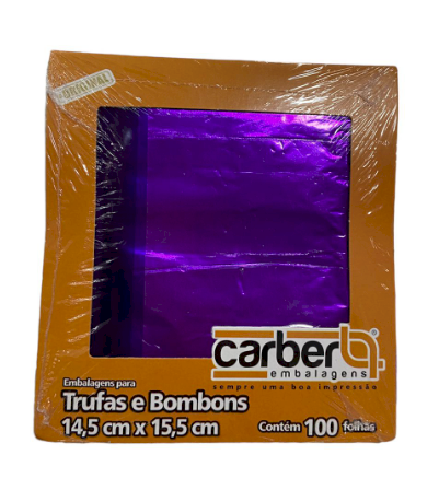 4258 - EMBALAGEM TRUFA LISO ROXO 14,5x15,5cm C/100un - PC/CROMUS