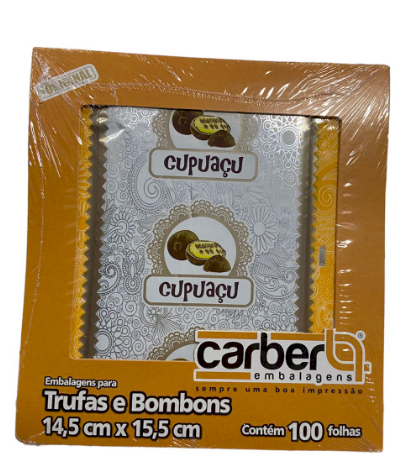 4263 - EMBALAGEM TRUFA CUPUAÇU 14,5x15,5cm C/100un - PC/CROMUS