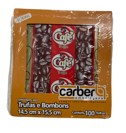4260 - EMBALAGEM TRUFA CAFE 14,5x15,5cm C/100un - PC/CROMUS