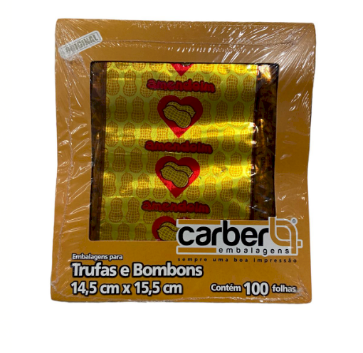 4264 - EMBALAGEM TRUFA AMENDOIM 14,5x15,5cm C/100un - PC/CROMUS