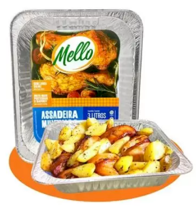 4320 - ASSADEIRA ALUMINIO RETANGULAR 3lt - MELLO