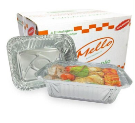 4334 - BANDEJA ALUM. M120 C/ TAMPA PET C/ 10un 500ml - MELLO