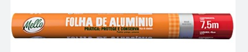 4316 - PAPEL ALUMINIO 45cm X 7,5m - MELLO