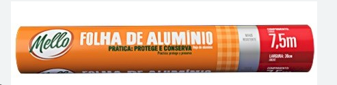 4314 - PAPEL ALUMÍNIO 30cm X 7,5m -  MELLO