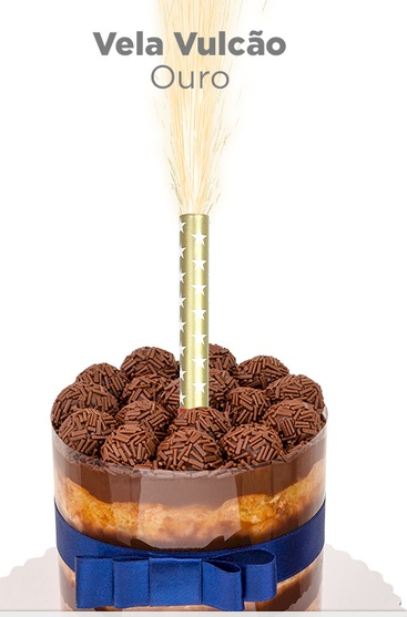 4422 - VELA VULCAO ESTRELADA OURO - PLAC