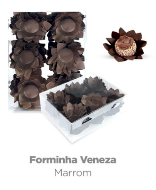 4412 - FORMA P/ DOCES VENEZA C/40 MARROM - PLAC