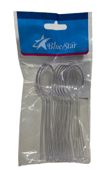 4392 - KIT COLHER TRANSPARENTE 13 cm C/10un - BLUESTAR