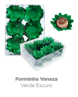 4407 - FORMA P/ DOCES VENEZA C/40un VERDE ESCURO - PLAC