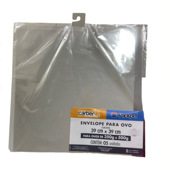 4380 - ENVELOPE P/ OVO 350g a 500g INCOLOR 39x39cm C/5un  - PC/CROMUS