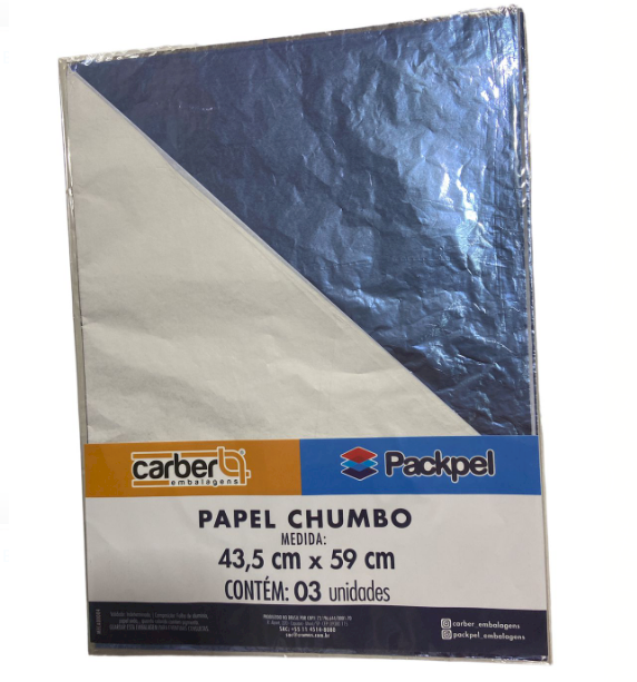 2341 - PAPEL CHUMBO AZUL CLARO C/ 3un 43,5x59cm - PC/CROMUS