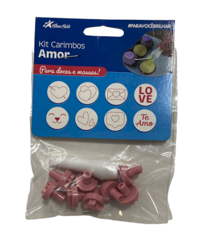 3394 - KIT CARIMBOS AMOR ROSA BEBE - BLUESTAR
