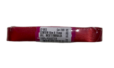 1673 - FITA CETIM 15mm COR 209 VERMELHO C/10mts - FITAS PROGRESSO