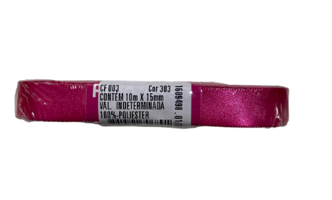 1679 - FITA CETIM 15mm COR 303 PINK C/10mts - FITAS PROGRESSO