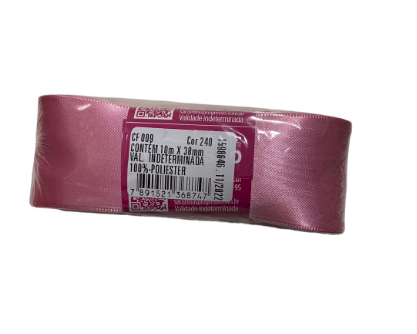 1701 - FITA CETIM 38mm COR 240 ROSA ESCURO C/10mts - FITAS PROGRESSO