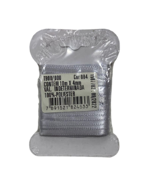 4554 - FITA CETIM DUPLO 4mm COR 084 PRATA C/ 10mts - FITAS PROGRESSO