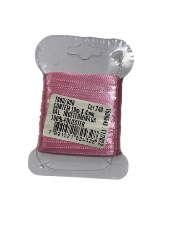 4567 - FITA CETIM DUPLO 4mm COR 240 ROSA ESCURO C/ 10mts - FITAS PROGRESSO