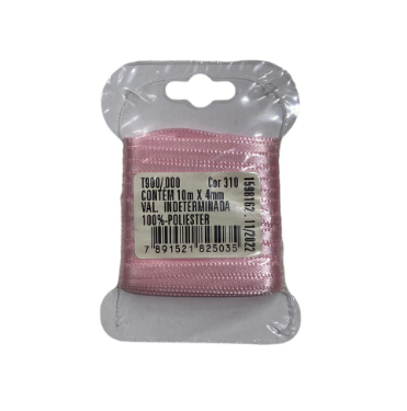 4572 - FITA CETIM DUPLO 4mm COR 310 ROSA BEBE C/ 10mts - FITAS PROGRESSO