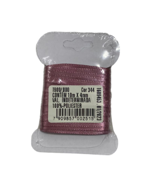 4574 - FITA CETIM DUPLO 4mm COR 344 ROSE C/ 10mts - FITAS PROGRESSO