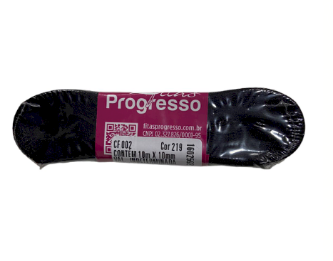 4586 - FITA CETIM 10mm COR 219 PRETO 10mts - FITAS PROGRESSO