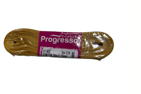 4587 - FITA CETIM 10mm COR 228 OURO 10mts - FITAS PROGRESSO