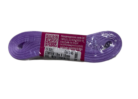4589 - FITA CETIM 10mm COR 245 LILÁS 10mts - FITAS PROGRESSO