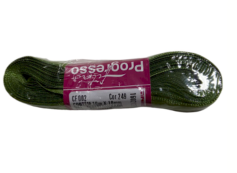 4590 - FITA CETIM 10mm COR 249 VERDE MILITAR 10mts - FITAS PROGRESSO