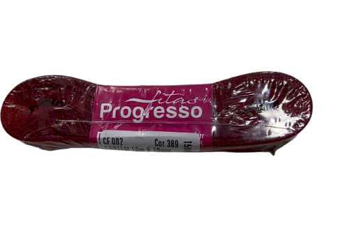 4594 - FITA CETIM 10mm COR 389 VINHO 10mts - FITAS PROGRESSO
