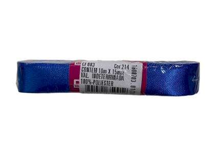 4598 - FITA CETIM 15 mm COR 214 AZUL ROYAL C/10mts - FITAS PROGRESSO