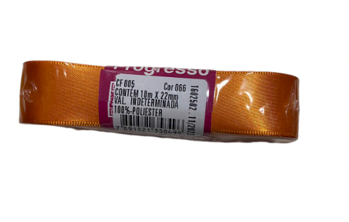4604 - FITA CETIM 22mm COR 066 LARANJA 10mts - FITAS PROGRESSO