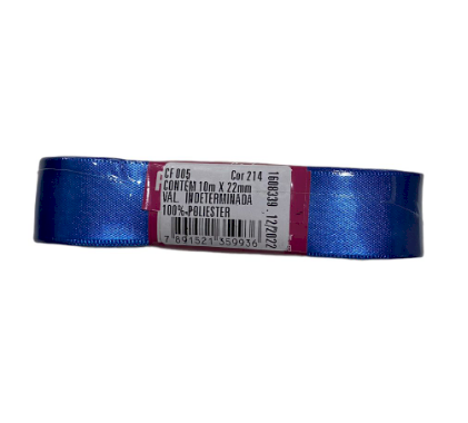 4607 - FITA CETIM 22mm COR 214 AZUL ROYAL 10mts - FITAS PROGRESSO