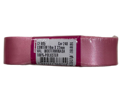 4609 - FITA CETIM 22mm COR 240 ROSA ESCURO 10mts - FITAS PROGRESSO
