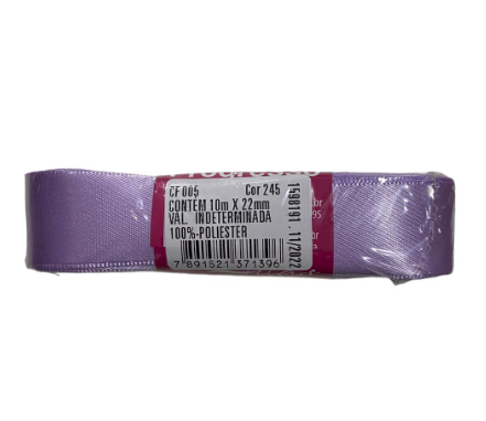 4610 - FITA CETIM 22mm COR 245 LILÁS 10mts - FITAS PROGRESSO