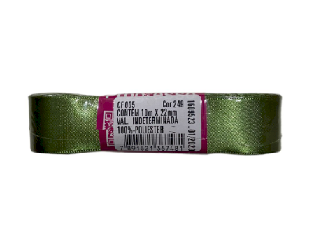 4611 - FITA CETIM 22mm COR 249 VERDE MILITAR 10mts - FITAS PROGRESSO