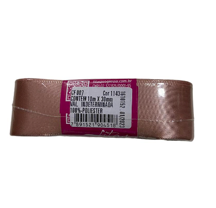 4616 - FITA CETIM 30mm COR 1143 ROSA VELHO 10mts - FITAS PROGRESSO
