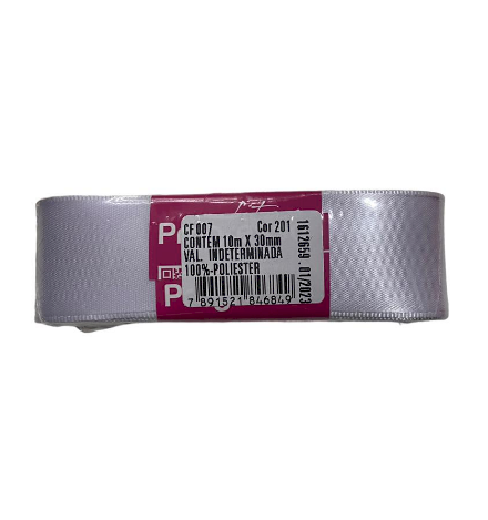 4617 - FITA CETIM 30mm COR 201 BRANCO 10mts - FITAS PROGRESSO