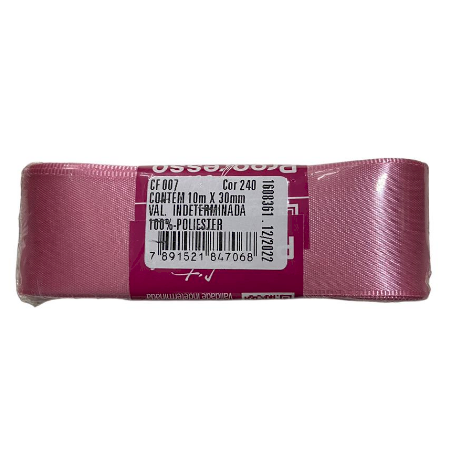 4625 - FITA CETIM 30mm COR 240 ROSA ESCURO 10mts - FITAS PROGRESSO