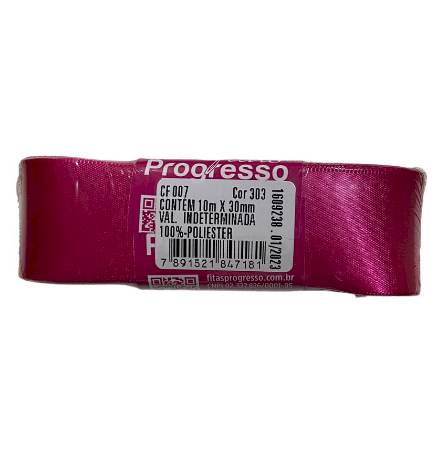 4628 - FITA CETIM 30mm COR 303 PINK 10mts - FITAS PROGRESSO