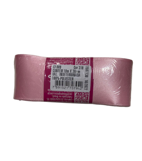 4637 - FITA CETIM 38mm COR 310 ROSA BEBÊ C/10mts - FITAS PROGRESSO