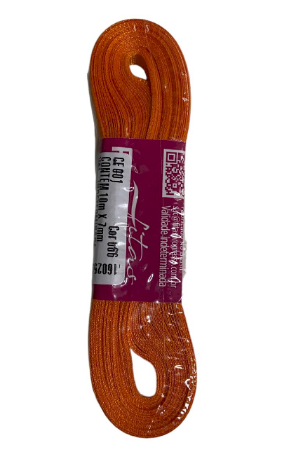 4577 - FITA CETIM 7mm COR 066 LARANJA C/ 10mts - FITAS PROGRESSO