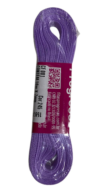 4549 - FITA CETIM 7mm COR 245 LILÁS C/ 10mts - FITAS PROGRESSO